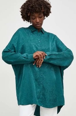 Zdjęcie produktu Answear Lab koszula damska kolor zielony relaxed z kołnierzykiem klasycznym
