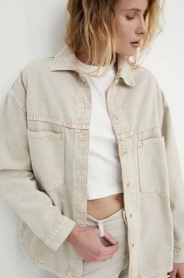 Zdjęcie produktu Answear Lab kurtka jeansowa damska kolor beżowy przejściowa oversize