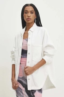 Zdjęcie produktu Answear Lab kurtka jeansowa damska kolor biały przejściowa oversize
