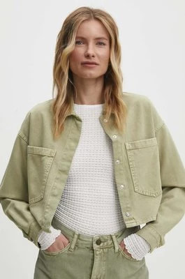 Zdjęcie produktu Answear Lab kurtka jeansowa damska kolor zielony przejściowa