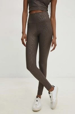 Zdjęcie produktu Answear Lab legginsy damskie kolor brązowy wzorzyste