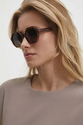 Zdjęcie produktu Answear Lab okulary przeciwsłoneczne Z POLARYZACJĄ damskie kolor brązowy