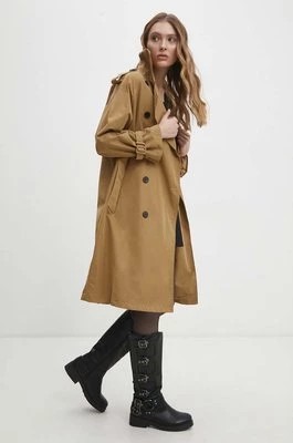 Zdjęcie produktu Answear Lab płaszcz damski kolor brązowy przejściowy dwurzędowy