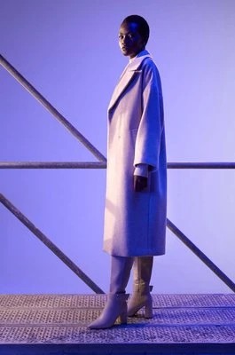 Zdjęcie produktu Answear Lab płaszcz wełniany kolor beżowy oversize