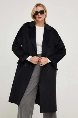 Zdjęcie produktu Answear Lab płaszcz z wełną kolor czarny przejściowy oversize