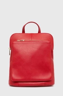Zdjęcie produktu Answear Lab plecak skórzany damski kolor czerwony mały gładki