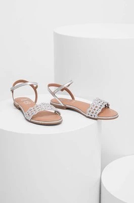 Zdjęcie produktu Answear Lab sandały skórzane damskie kolor srebrny