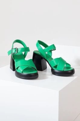 Zdjęcie produktu Answear Lab sandały skórzane X kolekcja limitowana BE SHERO kolor zielony