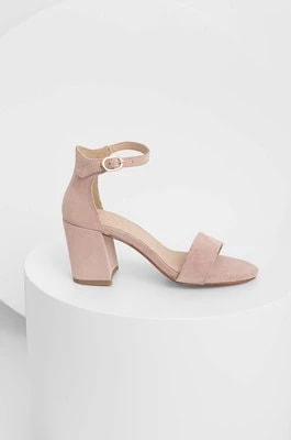 Zdjęcie produktu Answear Lab sandały zamszowe kolor różowy