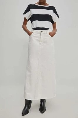 Zdjęcie produktu Answear Lab spódnica jeansowa kolor biały maxi rozkloszowana