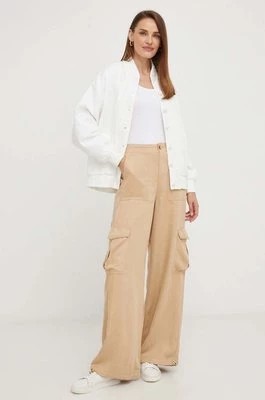 Zdjęcie produktu Answear Lab spodnie cargo damskie kolor brązowy szerokie high waist