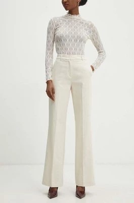 Zdjęcie produktu Answear Lab spodnie damskie kolor beżowy proste high waist