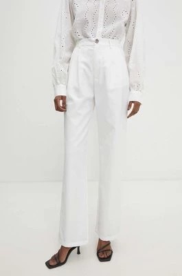 Zdjęcie produktu Answear Lab spodnie damskie kolor biały proste high waist