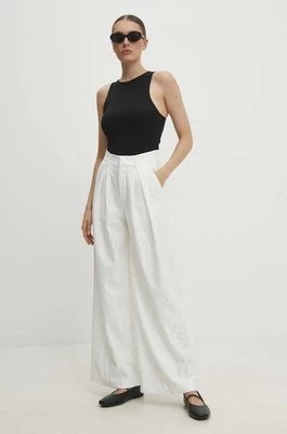 Zdjęcie produktu Answear Lab spodnie damskie kolor biały szerokie high waist
