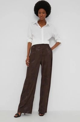 Zdjęcie produktu Answear Lab spodnie damskie kolor brązowy proste high waist