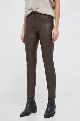 Zdjęcie produktu Answear Lab spodnie damskie kolor brązowy proste high waist