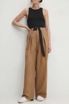 Zdjęcie produktu Answear Lab spodnie damskie kolor brązowy szerokie high waist