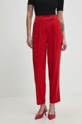 Zdjęcie produktu Answear Lab spodnie damskie kolor czerwony fason cygaretki high waist