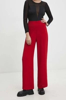 Zdjęcie produktu Answear Lab spodnie damskie kolor czerwony szerokie high waist