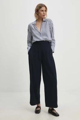 Zdjęcie produktu Answear Lab spodnie damskie kolor granatowy szerokie high waist