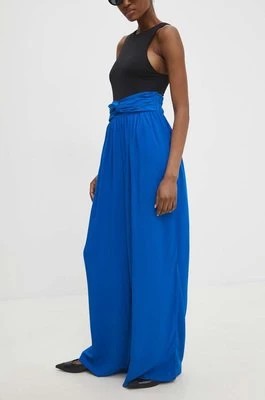 Zdjęcie produktu Answear Lab spodnie damskie kolor niebieski szerokie high waist