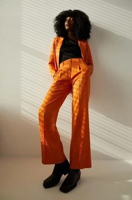 Zdjęcie produktu Answear Lab spodnie damskie kolor pomarańczowy proste high waist