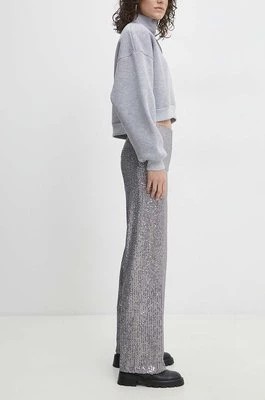 Zdjęcie produktu Answear Lab spodnie damskie kolor srebrny szerokie high waist
