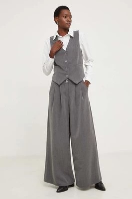 Zdjęcie produktu Answear Lab spodnie damskie kolor szary szerokie high waist