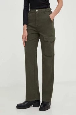 Zdjęcie produktu Answear Lab spodnie damskie kolor zielony fason cargo high waist