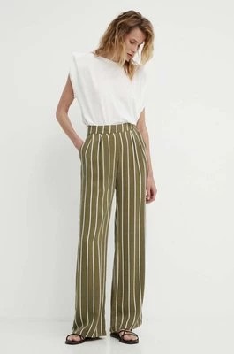 Zdjęcie produktu Answear Lab spodnie damskie kolor zielony proste high waist