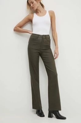 Zdjęcie produktu Answear Lab spodnie damskie kolor zielony szerokie high waist