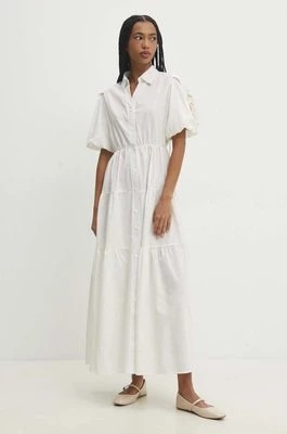Zdjęcie produktu Answear Lab sukienka bawełniana kolor biały maxi rozkloszowana