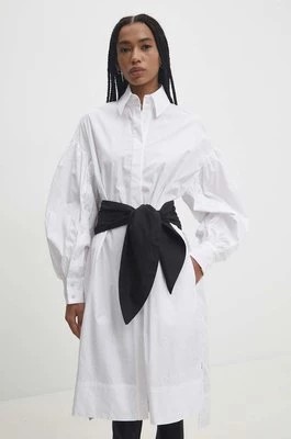 Zdjęcie produktu Answear Lab sukienka bawełniana kolor biały midi oversize