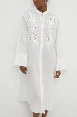 Zdjęcie produktu Answear Lab sukienka bawełniana kolor biały midi oversize