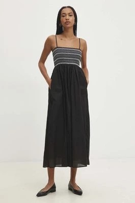Zdjęcie produktu Answear Lab sukienka bawełniana kolor czarny maxi rozkloszowana