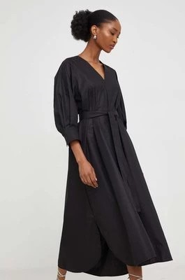 Zdjęcie produktu Answear Lab sukienka bawełniana kolor czarny midi rozkloszowana