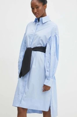 Zdjęcie produktu Answear Lab sukienka bawełniana kolor niebieski midi oversize