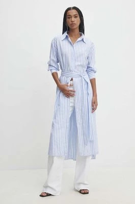 Zdjęcie produktu Answear Lab sukienka bawełniana kolor niebieski midi prosta