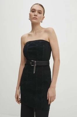 Zdjęcie produktu Answear Lab sukienka jeansowa kolor czarny mini dopasowana