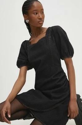 Zdjęcie produktu Answear Lab sukienka jeansowa kolor czarny mini rozkloszowana