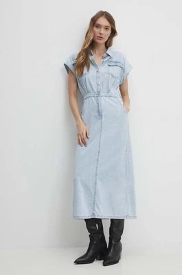 Zdjęcie produktu Answear Lab sukienka jeansowa kolor niebieski maxi prosta