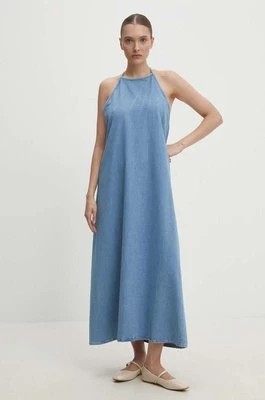 Zdjęcie produktu Answear Lab sukienka jeansowa kolor niebieski maxi rozkloszowana