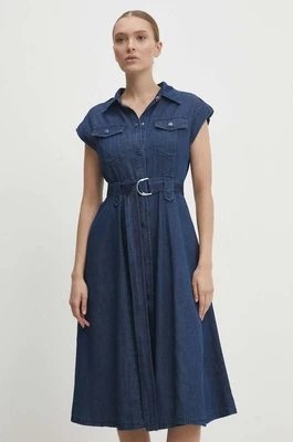 Zdjęcie produktu Answear Lab sukienka jeansowa kolor niebieski maxi rozkloszowana