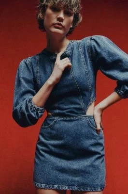 Zdjęcie produktu Answear Lab sukienka jeansowa kolor niebieski mini rozkloszowana