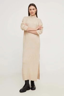 Zdjęcie produktu Answear Lab sukienka kolor beżowy maxi dopasowana