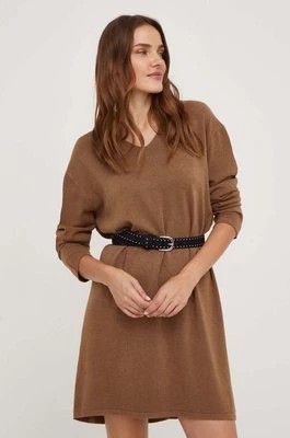 Zdjęcie produktu Answear Lab sukienka kolor beżowy mini oversize
