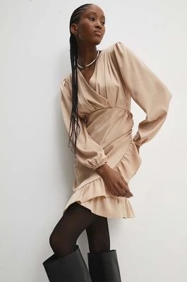 Zdjęcie produktu Answear Lab sukienka kolor beżowy mini prosta