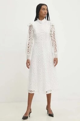Zdjęcie produktu Answear Lab sukienka kolor biały midi rozkloszowana