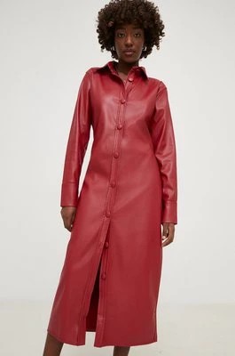 Zdjęcie produktu Answear Lab sukienka kolor bordowy midi prosta