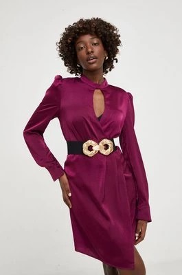 Zdjęcie produktu Answear Lab sukienka kolor bordowy mini rozkloszowana